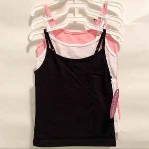 Girls 3-pack adjustable, assorted colors camisoles